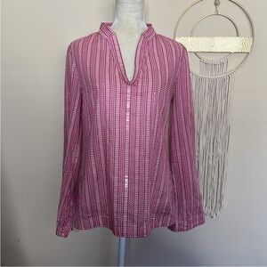 tory burch • the stephanie embellished mandarin collar top in wild orchid